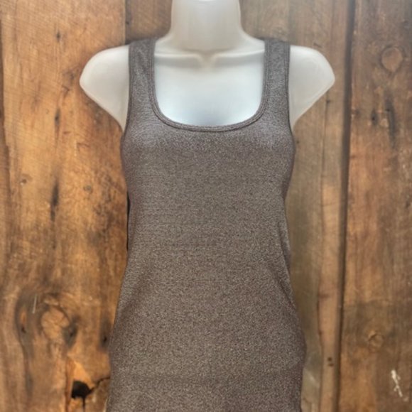 Michael Stars Brown/Silver Shimmer Tank Top - One Size - Picture 2 of 10